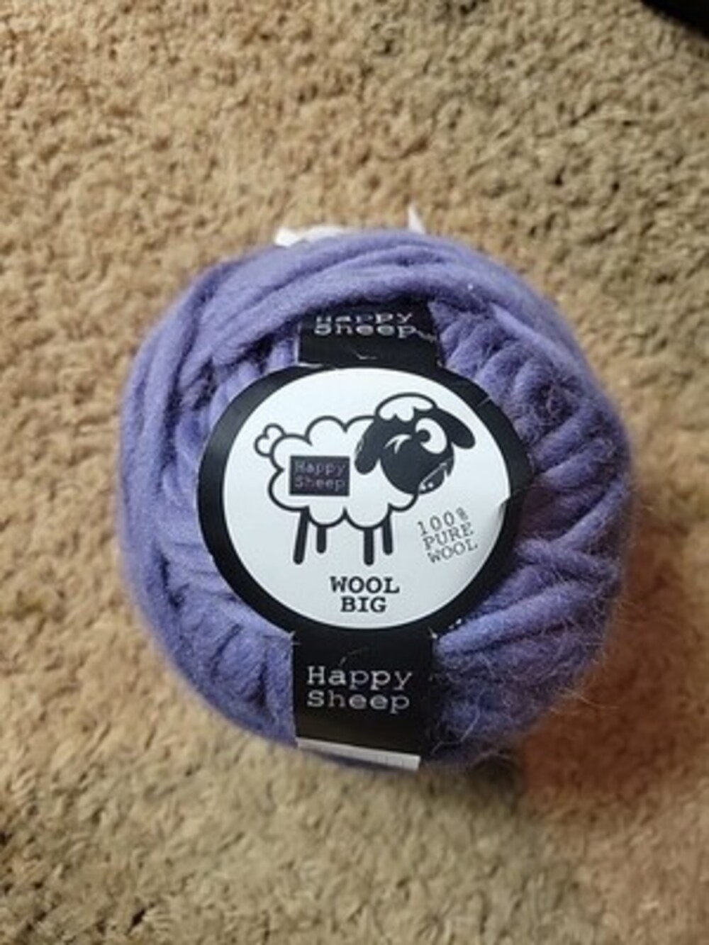 Wool Big Happy Sheep Color 11 100g 87yd 100% Wool Chunky Yarn Purple